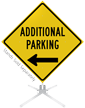Additional Parking Left Arrow Roll Up Sign