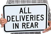 All delevieries Parking Lot Sign