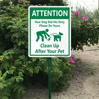 Dog Poop Sign with Graphic Sign