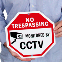 No Trespassing CCTV Surveillance Sign