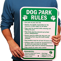 Dog Park Rules Signs