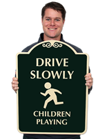 Drive Slowly Children Playing (symbol) Signs