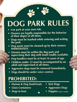 Dog Park Rules Signsature Signs