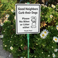 LawnBoss 'Curb Your Dog' sign