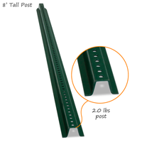 8' Tall High-Strength Baked Enamel Post (with bolts & nuts)