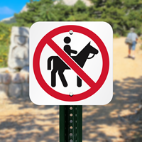 No Horse Riding Symbol Signs