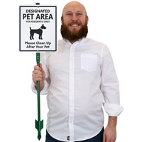 Designated pet area sign for residents