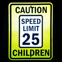 Caution Speed Limit Sign