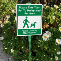 Designated dog walking area sign set