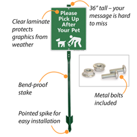 Features of clean up after your pet sign kit