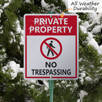 Private property sign and stake kit