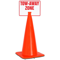 TOW-AWAY ZONE Cone Top Warning Signs
