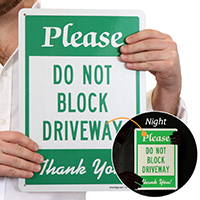 Please - Do Not Block The Driveway,Private Road Sign