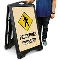Pedestrian Crossing A-Frame Portable Sidewalk Sign