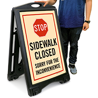 Stop Sidewalk Closed A-Frame Portable Sidewalk Sign