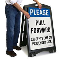 Please Pull Forward, Students Exit Sign
