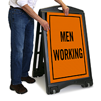 Men Working Sidewalk Sign