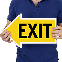 Exit Left Die-Cut Directional Signs