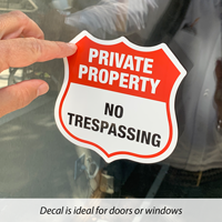 No trespassing decal for door