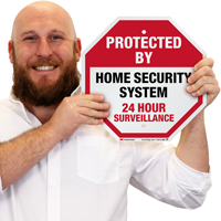 Protected by Home Security System Sign