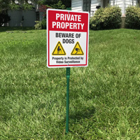Property Safety Sign - Beware of Dogs, Video Surveillance