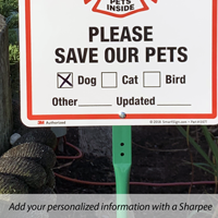 Pet rescue sign for front yard