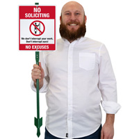 LawnBoss Sign No Excuses Allowed for Soliciting