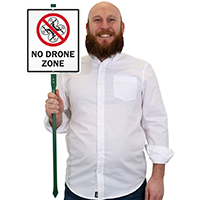 No Drone Zone LawnBoss Sign