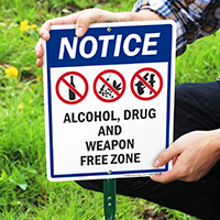 Prohibitive Sign for Substance Free Zone