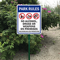 No Trespassing: Park Rules Enforcement Sign