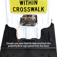 Yield pedestrian crosswalk kit with Step-N-Lock