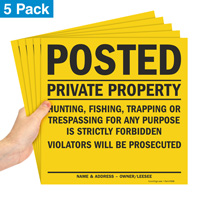 posted private property sign