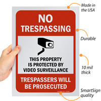 Trespassing warning sign set