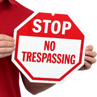 Stop Sign,No trespassing