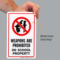 Weapons Prohibited School Property Label