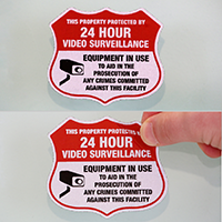 24 Hour TV Surveillance Label Set