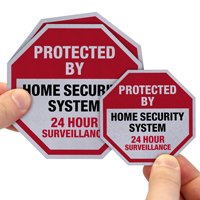 Protected By Home Security System Surveillance Label