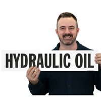 Hydraulic oil chemical label