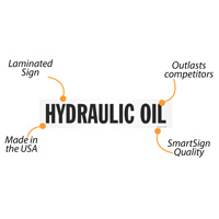 Warning label for hydraulic oil
