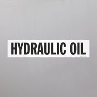 Chemical hazard label for hydraulic fluid