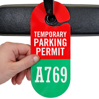 Temporary Parking Permit Hang Tag