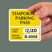 Temporary Parking Pass Numbered Decals