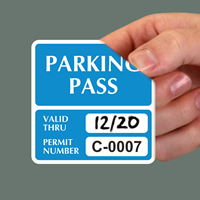 Parking Pass Numbered Decals