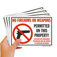 No firearms weapons permitted sign