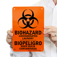 Laundry Biohazard Contaminated Sign