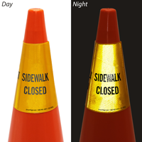 Sidewalk Closed Cone Message Collar sign