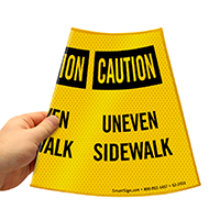 Caution Uneven Sidewalk Road Traffic Sign