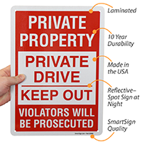Keep Out Sign: Private Property Private Drive