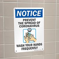 Prominent Warning Notice Sign for Hand Hygiene