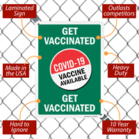 Vaccine safety sign vaccine available